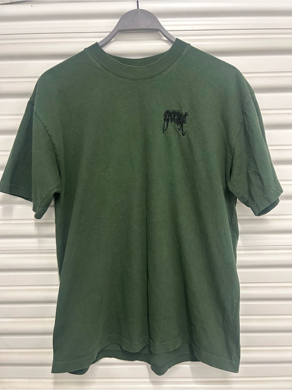Revenge Clothing Forest Green Short Sleeve Tee with Embroidered Logo